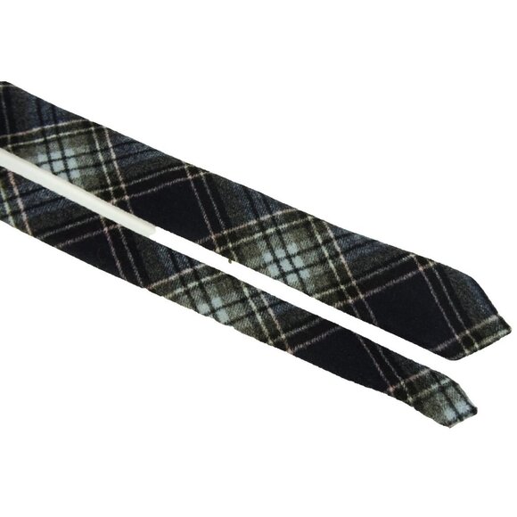 Penguin Wool Blend Plaid Tie Gray Blue Pink Necktie Slim 2 1/4in - Picture 3 of 8